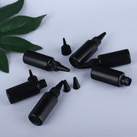 Bouteilles compte-gouttes en plastique HDPE noir de 30 ml, 50 ml, 100 ml pour distributeur de liquide, applicateur d'huile, conteneurs pour colle à faux ongles