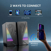 Altavoz Subwoofer USB Portátil con Bluetooth, Sistema de Sonido para Cine en Casa, Música, Computadora, Luces LED, Bajos, RGB, Altavoces para Laptop