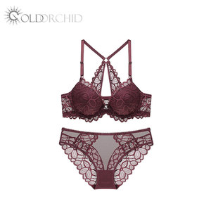 Set di <span class=keywords><strong>Reggiseno</strong></span> con Ferretto e Slip in Pizzo con Apertura Frontale per Donna - Product Image 5