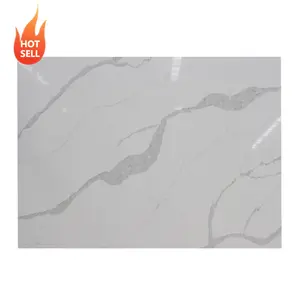 2024 Tuile de pierre artificielle surface polie dalle de quartz blanc pierre de quartz artificielle à bas prix
