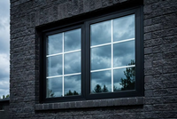 Ventana Abatible de Aleación de Aluminio Estilo Minimalista con Diseño de Bisagra Oculta, Ventanas de Doble Vidrio Insonorizadas