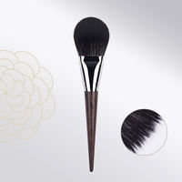 001 Set Kuas Makeup 41 Buah dengan Gagang Kayu Ebony, Kuas Bedak dengan Bulu Silver Fox dan Bulu Kambing Berkualitas Tinggi, Kuas Tunggal