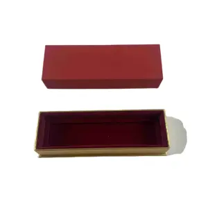 थोक लक्जरी कस्टम आभूषण बक्से, लाल आयताकार पेंडेंट बक्से, ऊपरी और निचले कवर