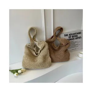 2023 Factory Outlet Woven Handmade Handtasche Papier weberei Woven Bag Strohs ack