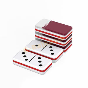 <span class=keywords><strong>Dominos</strong></span> et jeux en acrylique entièrement personnalisés, impression UV, <span class=keywords><strong>drapeau</strong></span> du Qatar superposé, <span class=keywords><strong>dominos</strong></span> taille professionnelle - Product Image 3