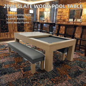 Table de billard commerciale pliable en bois massif avec poches en cuir, style américain, 7/8 pieds, modèle 2026, populaire et en promotion - Product Image 2