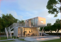 Capsule spatiale préfabriquée, maison mobile avec spa et annexe de tente yourte de luxe pour une architecture de complexe hôtelier écologique