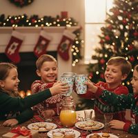 Moioco Gobelets empilables en métal de 12 oz pour décorations de fête de Noël, cadeaux de Noël pour adolescents (filles et garçons)