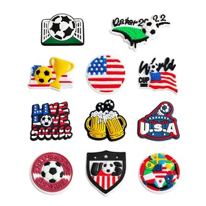 Vente chaude PVC caoutchouc souple <span class=keywords><strong>FIFA</strong></span> World Football série amical EVA chaussures breloques accessoires personnalisé bricolage Logo <span class=keywords><strong>7</strong></span> jours expédition rapide - Product Image 1