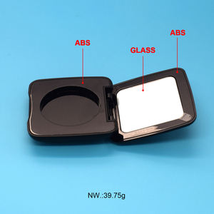 Black Compact Powder Blush Highlighter Sombra de ojos Estuche vacío dividido con espejo Embalaje cosmético personalizable - Product Image 4