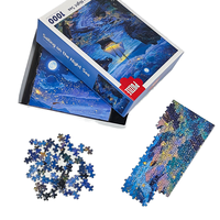 Puzzle en carton personnalisé, jouet DIY, 500 à 1000 pièces, impression couleur intégrale, jeu de réflexion pour adultes, boîte en carton, forme rectangulaire