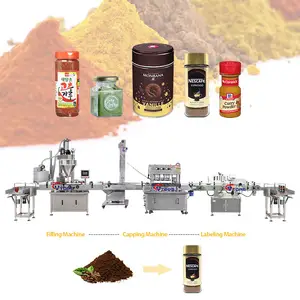 TUV Verified Detergent Powder Dry Spices Powder Can Bottle Filling Packing Machine Line for Plastic Bottle Glass Bottle