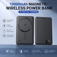 Batterie externe magnétique ultra-fine 10000 mAh, charge rapide sans fil PD 20W, chargeur portable en alliage d'aluminium, OEM ODM, logo personnalisé