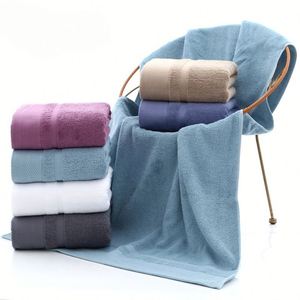 Serviette de bain de luxe en coton pour hôtel, serviette de plage jacquard, couleur unie douce, serviette promotionnelle - Product Image 3