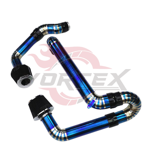 Vortex Burnt Blue Titanium TA1 Grade Cold Air Intake G80 M3/G82 M4/S58 76mm High Performance TIG <b>Welded</b> Clamp High Flow - Product Image 6