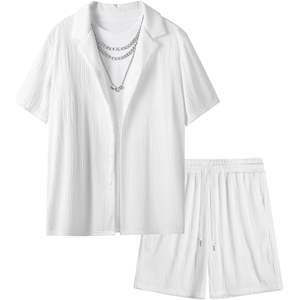 Ensemble de vêtements d'été pour homme personnalisé en 2 pièces, chemise à manches courtes et short, coton respirant, vêtements de plage décontractés - Product Image 5