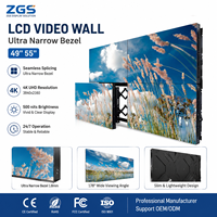 Mur vidéo LCD 4K de 49/55 pouces, cadre ultra-fin de 1,8 mm, 500 nits, fonctionnement 24/7 pour salle de contrôle, exposition, prise en charge OEM/ODM