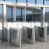 Barrière coulissante avec lecteur de carte RFID, contrôle d'accès de sécurité, tourniquet à clapet, anti-tailgating, acier inoxydable, protection IP66
