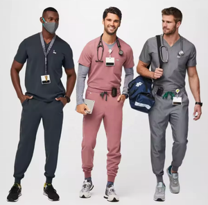 Uniforme Médico de Tela Cómodo para Hombre Color Azul Cielo con Logotipo Personalizado, Traje Sanitario para Uso Hospitalario, Talla 3XL - Product Image 1