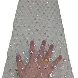 Nuevo estilo nupcial de lujo bordado tubo de cuentas tela de lentejuelas para velos de boda vestidos de niños ropa Formal y encaje de moda - Product Image 1
