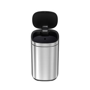 Rainbow Hand Trash Can <b>Stainless</b> <b>Steel</b> Cylindrical 2kg Indoor Push Button Flip Top Waste <b>Bin</b> For Home Kitchen Office Bathroom - Product Image 4