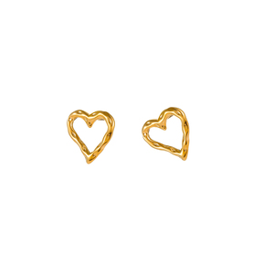2025 nouveau Vintage coeur amour plaqué or boucles d'oreilles femmes géométrie évider en acier inoxydable boucles d'oreilles étanche cadeau bijoux - Product Image 6