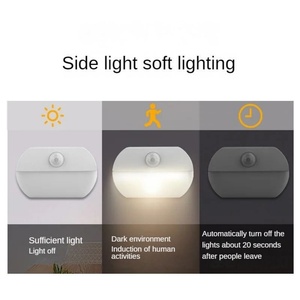 <b>LED</b> Smart Modern Night <b>Light</b> Battery-powered Human Body Induction Lamp for Bedroom Feeding Wardrobe Warm White - Product Image 4