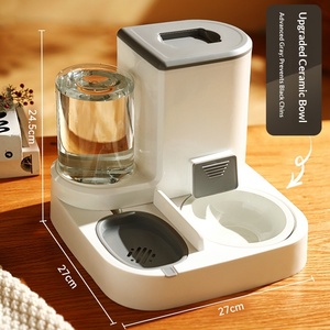 Distributeur automatique de nourriture et fontaine à eau pour chat avec bol en céramique, recharge automatique sur 7 jours, prévient l'acné féline, triple filtre pour chats et petits chiens - Product Image 6