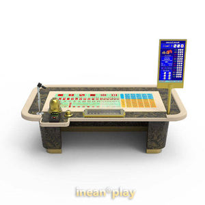 Table de jeu de <span class=keywords><strong>casino</strong></span> professionnelle Sic Bo avec dés électroniques pour le divertissement de jeu, plateau de fabrication personnalisé pour le poker et le <span class=keywords><strong>blackjack</strong></span> - Product Image 4