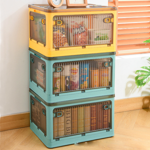 Hot sale plastic stackable storage box with wheels collapsible storage box with lid foldable plastic storage bins   boxes