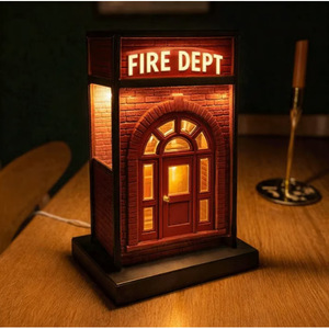 Lampe décorative LED rétro style pompiers, lumière miniature 3D pour la décoration de la maison ou du bureau - Product Image 2