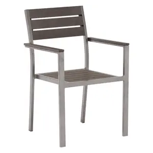 cadeiras do pátio traseiro Suppliers-Mobília de plástico para área externa, decoração de madeira para sala de jantar