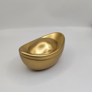Caja de Metal Dorada Mate de 130 mm x 83 mm x 69 mm, Envase de Aluminio, Caja de Metal con Forma de Pico Dorado - Product Image 1