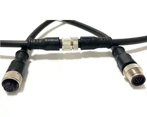 m12连接器8针x代码至RJ45 cat6 Gige以太网电缆工业摄像机机器视觉电缆