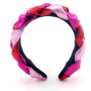 مخصص ملون فاخر مضفر عقال للنساء رائع فتاة مصمم قماش معدني بالجملة - Product Image 3