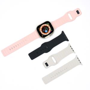 Correa de Reloj de Silicona de Color Sólido con Hebilla Cuadrada Ondulada, Compatible con Apple Watch Series 1-9 - Product Image 3
