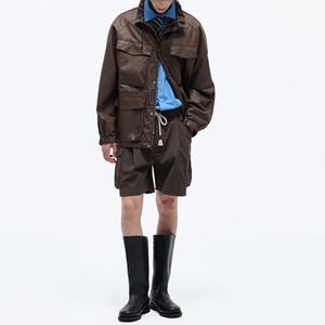 Chaqueta Safari para Hombre de Moda al por Mayor, de Alta Calidad, 100% Algodón, con Bolsillos Cargo, Cuello Alto Ajustable con Cordón - Product Image 4