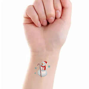 Navidad esquí muñeco <span class=keywords><strong>de</strong></span> nieve personalizado tatuaje temporal pegatinas dibujos animados brazos piernas tatuaje pegatinas para niños adultos - Product Image 1