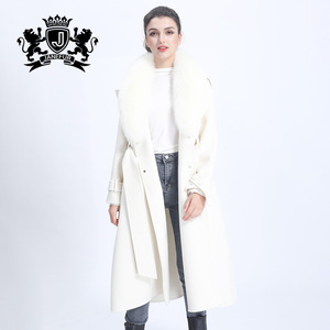 Popular Cashmere Winter Autumn <strong>Ladies</strong> Long Casual Korean Women Big Fur Collar Coat Women <strong>UK</strong> - Product Image 1