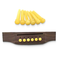 Ox Bone Guitar Pressure String Nails Yellow Acoustic Guitar Slotted Bridge Pins for Guitar Parts Accessories