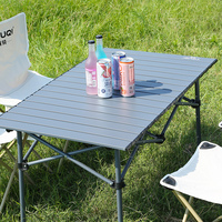 Table pliante moderne d'extérieur, ensemble table et chaises de pique-nique en acier inoxydable, portable pour barbecue et brochettes de poulet