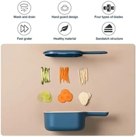 4 In 1 Magische Multifunctionele Rotatie Groentesnijder Afvoermand Keuken Vegetarische Fruitversnipperaar Rasp Snijmachine