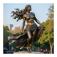 Belle statue de danseuse en métal bronze grandeur nature Sculpture décorative extérieure coulée superbe statue féminine dansante