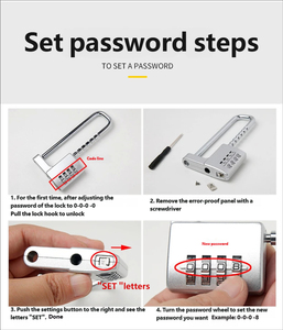 <span class=keywords><strong>Candados</strong></span> de Combinación Mecánicos Portátiles con Código de 4 Dígitos y Logotipo Personalizado, <span class=keywords><strong>Candados</strong></span> de Aleación de Zinc en Forma de U <span class=keywords><strong>para</strong></span> Exteriores, Escuelas y Gimnasios - Product Image 4