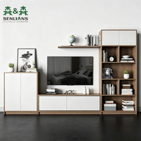 Meuble TV design moderne, vente chaude, meuble TV et table basse noirs pour salon