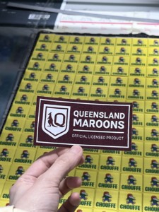 免费样品提供无最小起订量定制回收品牌标志编织补丁激光切割不干胶编织徽章 - Product Image 3