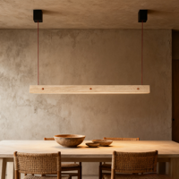 Lustre linéaire rétro Wabi Sabi en pierre de travertin, luminaire suspendu en métal LED moderne pour îlot de cuisine, salle à manger, bar