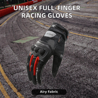 Guantes de Motociclismo Deportivos Unisex para Exteriores, Transpirables, con Agarre Antideslizante, Pantalla Táctil, Cuero Duradero, Protección Completa para los Dedos, con Gancho