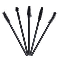 Vente en gros de 50 applicateurs de cils jetables brillants, ensemble de brosses à friser, mascara, bobines de sourcils, peigne, baguettes, pinceaux