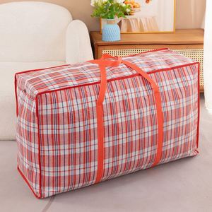 Extra Large <b>Plastic</b> Checkered Packing <b>Bag</b> Waterproof Moving <b>Storage</b> <b>Bags</b> for Clothes Bedding Blanket Grocery Organizer - Product Image 4